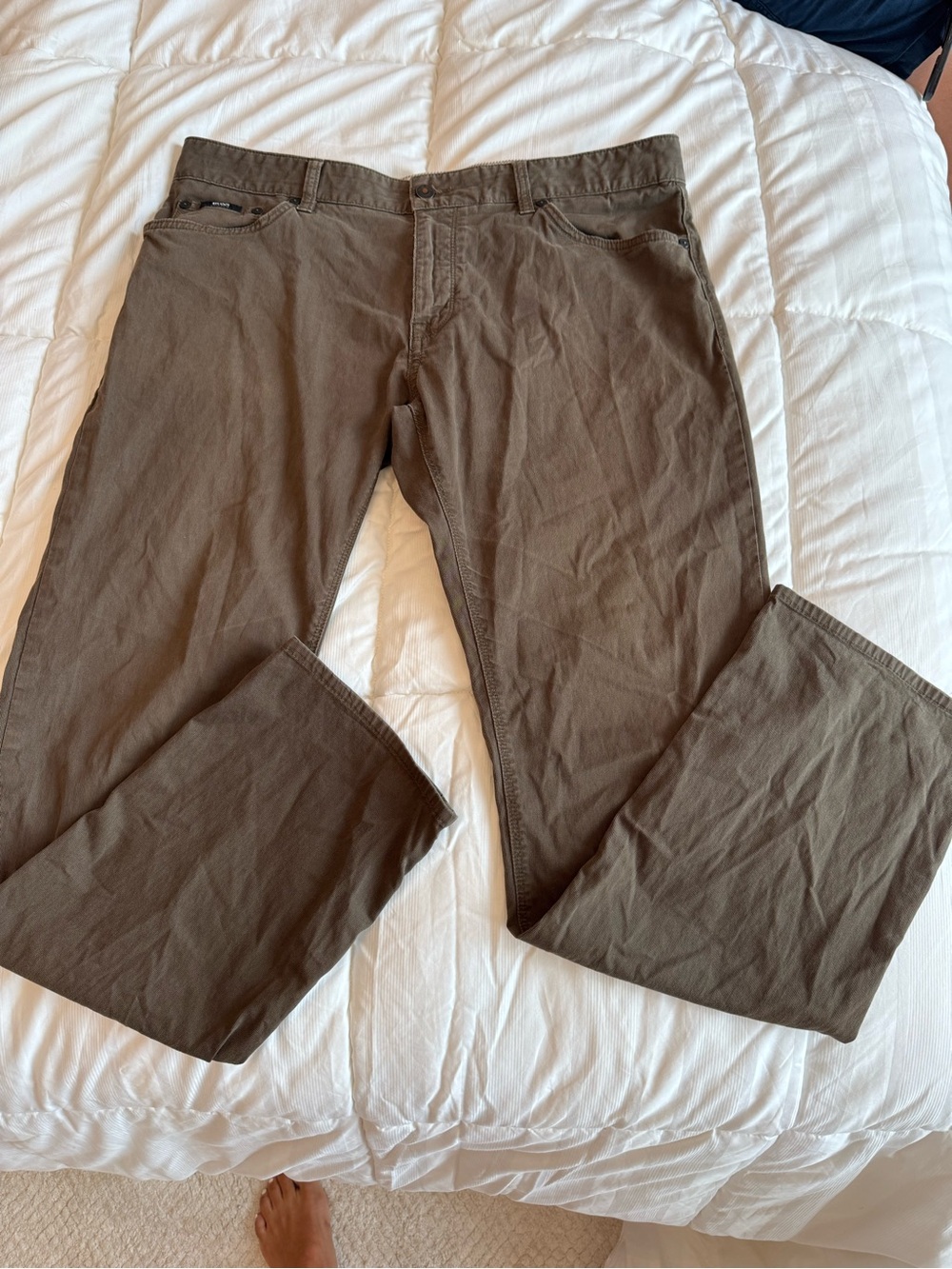 Hugo Boss Brown Casual Pants with Black Logo Tab